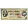 Image 1 : 1882 $50.00 GOLD CERT. NICE XF, MINOR FOLDS SHOWING, NICE COLORS