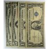 Image 1 : 2-1957 $1 SILVER CERTIFICATES, 1953 $5 SILVER CERT., &  1953 $5 RED SEAL