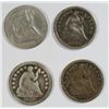 Image 1 : 1850O good-52 VG and 2 with problems 38 & 45 SEATED LIBERTY HALF DIMES EST $50-$