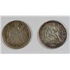 Image 1 : 1861  XF-1872  VF Seated Liberty half dimes     est $55-$60