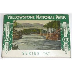Old "Yellowstone National Park" Series "A" color pictures on 20 cards with description on back.  Gre