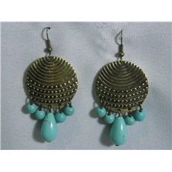 CYMBALS BLUE TURQUOISE DANGLING EARRINGS STONE BLUE TUR