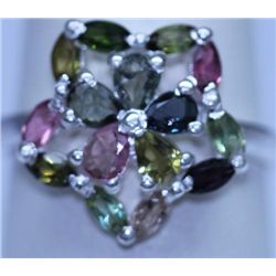 14.75 CTW SEMIPRECIOUS RING .925 STERLING SILVER