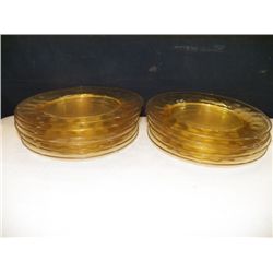 11-Yellow Depression Glass Plates