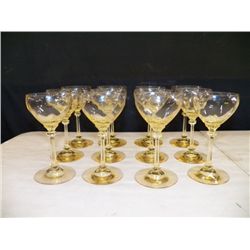 Vintage 12 Yellow Depression Glasses