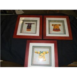 Set of 3 Framed oriental Dresses