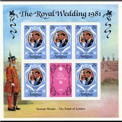 1981 Antigua 25c Royal Wed. Sheet MINT NH (STM-001286)