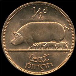 1967 Ireland 1/2p BU ERROR (COI-010186)