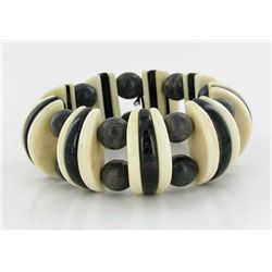 Water Buffalo Horn & Bone Stretch Bracelet (JEW-001918)