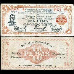 1942 WW2 Guerrilla Rebel Philippines 10P Note Iloilo (CUR-007277)