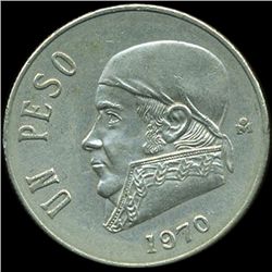 1970 Mexico 1P AU Wide Date (COI-010117)