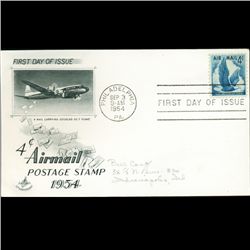 1954 US First Day Airmail Postal Cover (STM-002178)
