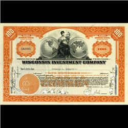 1930s Wisc. Investment Co. Certificate Orange SCARCE (CUR-006622)