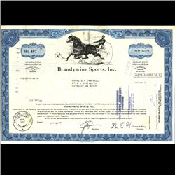 1970s Brandwine Sports Stock Certif Horse Style (CUR-003325)