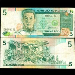 1985 Philippines 5P Note Better Grade (CUR-007241)