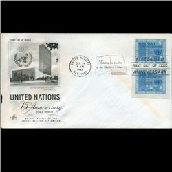 1960 UN First Day Pair Postal Cover (STM-002305)