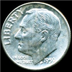 1959D FDR Silver 10c MS65 Full Bands (COI-011611)