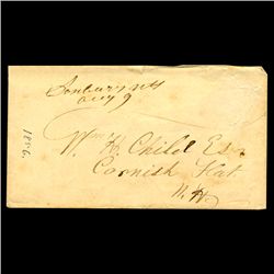1856 NY Stampless Cover SCARCE (STM-002040)