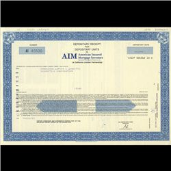 1980s Amer. Insured Mtg. Stock Certificate Scarce (CUR-003455)