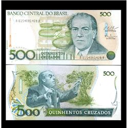 1987 Brazil 500 Cruzados Crisp Uncirculated Note (CUR-005915)