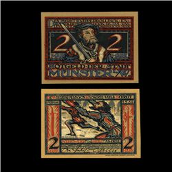1921 2 Mark Munster Germany Scarce Crisp Unc Note (CUR-006647)