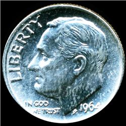1964 FDR Silver 10c M64 Full Bands (COI-011908)