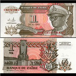 1993 Zaire 1 Mikuta Note Crisp Unc (CUR-007126)