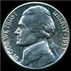 1953D Jefferson 5c MS63/64 Doubled Profile (COI-012596)