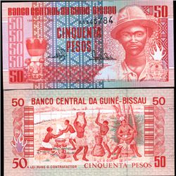 1990 Guinea-Bissau 50 Peso Note Crisp Unc (CUR-007088)