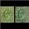 Image 1 : 1902-4 Britain Edward 1/2p Stamp Pair (STM-000781)