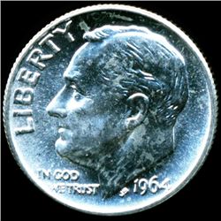 1964 FDR Silver 10c M64 Full Bands (COI-011905)