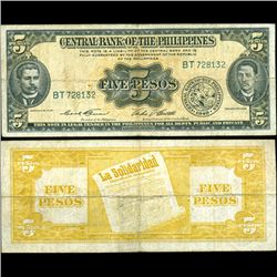 1949 Philippines 5P Note Better Grade (CUR-007246)