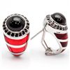 Image 1 : 7.75 Ct. Persian Red Garnet & Murono Glass Ear Rings