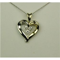 10K 2-Tone Gold Ladies Heart Design Pendant