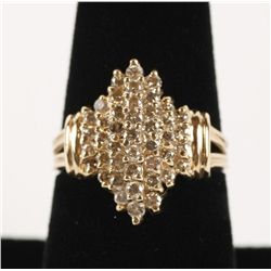 Flashy 14K YG Dome-Style Diamond Ring