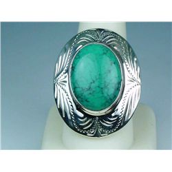 Finely Carved Ladies Sterling Silver Ring