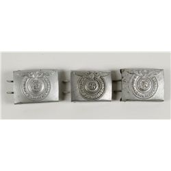 Lot of 3 German WWII Waffen SS EM Belt Buckles