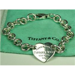 Ladies Sterling Silver "TIFFANY" Link Bracelet