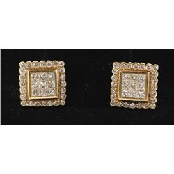 Elegant 18K YG Diamond Earrings