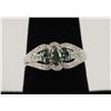 Image 1 : 14K WG Ladies 3-Stone Alexandrite & Diamond Ring