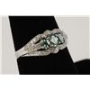 Image 2 : 14K WG Ladies 3-Stone Alexandrite & Diamond Ring