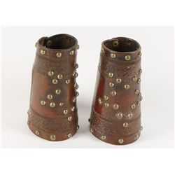 Pair of Old West Cowboy Era Leather Cuffs