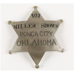 Old West 101 Miller Shows Wild West Show Badge