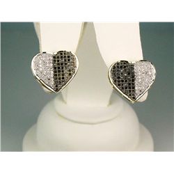 Dazzling 14K YG Ladies Heart Design Earrings