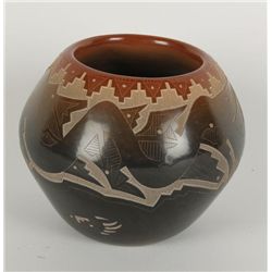 Santa Clara Insized Carved Pot by Sammy Naranjo