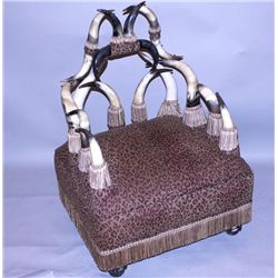 1890-1915 Horn Chair with Cheetah Print