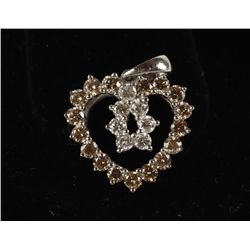 Charming & Different 18K WG Heart Pendant