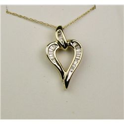 10K YG Ladies Heart Shape Designer Necklace