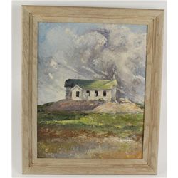 Original Oil on Canvas "Church at Babb Montana"