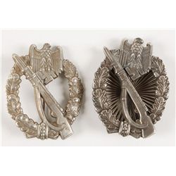 2 German WWII Army Silver Infantry Assault Badges